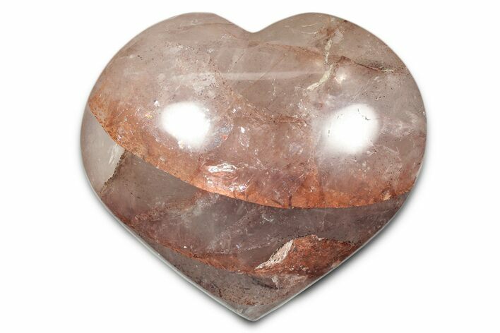 Polished Hematoid Quartz Heart - Madagascar #341686